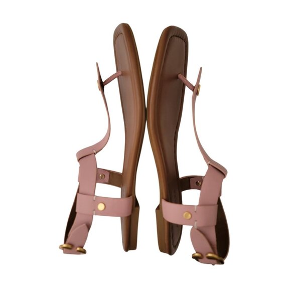 NWOT Aerosoles CARMINA Pink Leather Thong T-Strap Flat Sandals Women's 9M - Picture 6 of 10